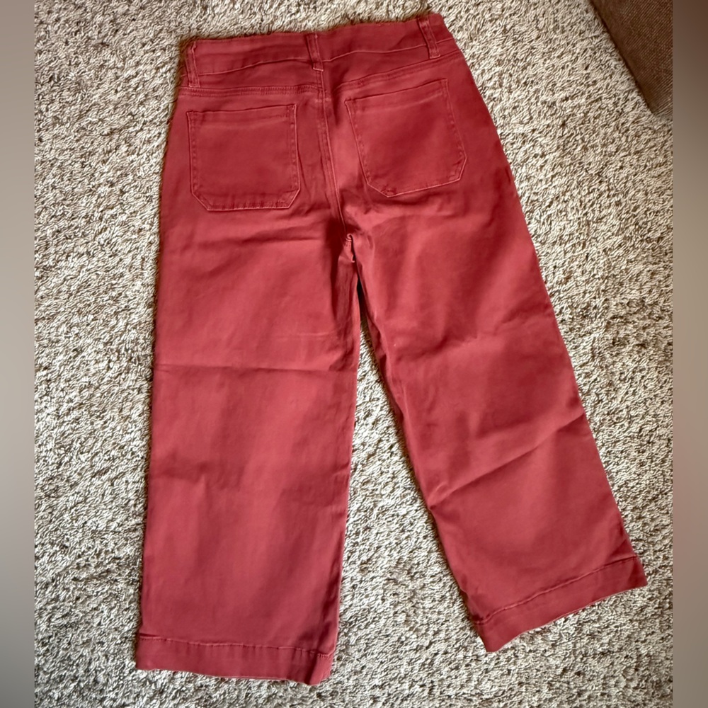 one 5 one Women's Brick Red Wide Leg Jeans